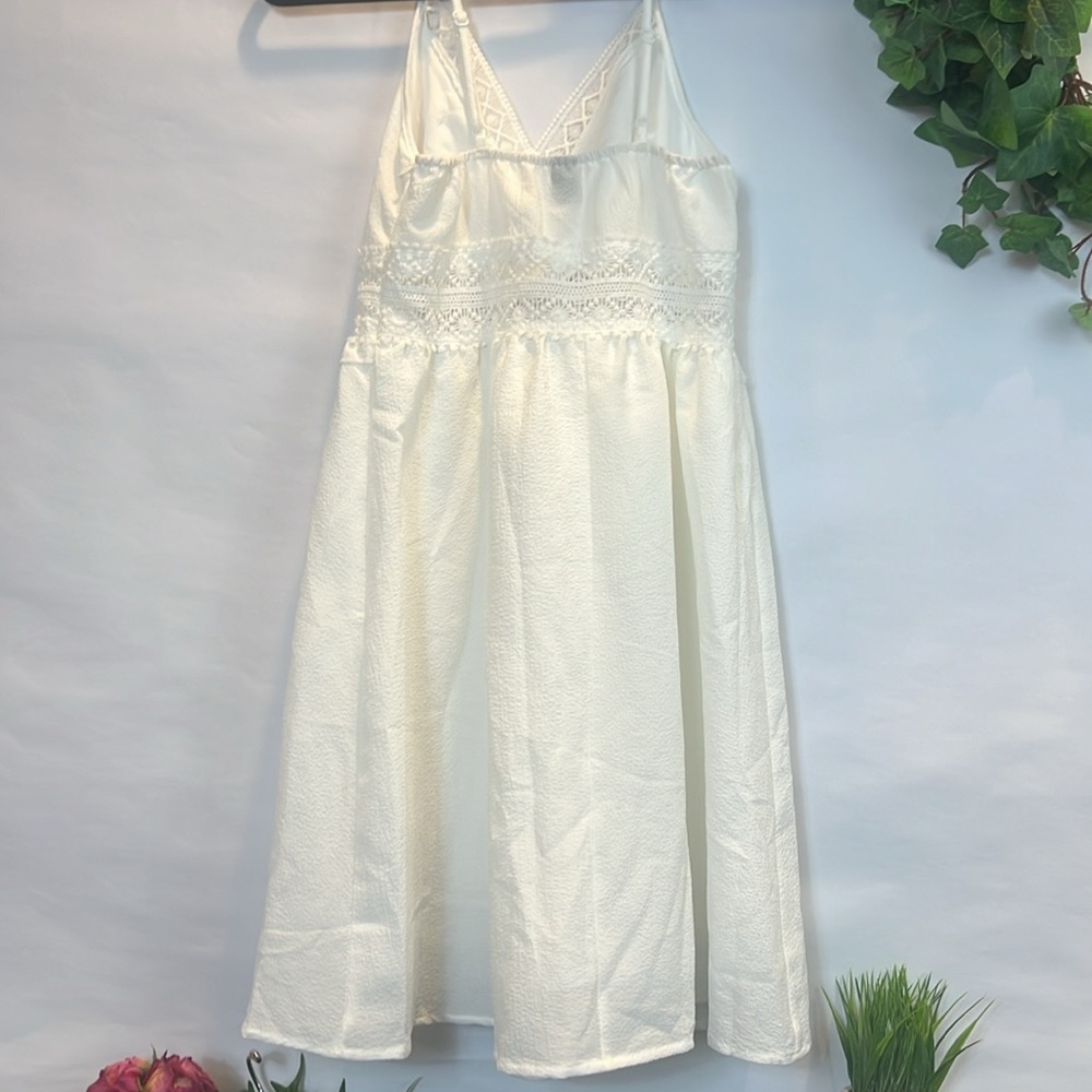 Shein White almost cream Embroidered Dress - Picture 7 of 9